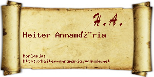 Heiter Annamária névjegykártya